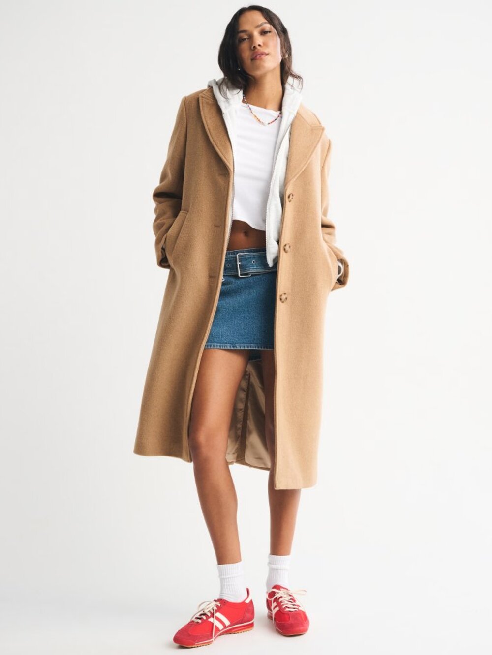 wool-blend tailored topcoat